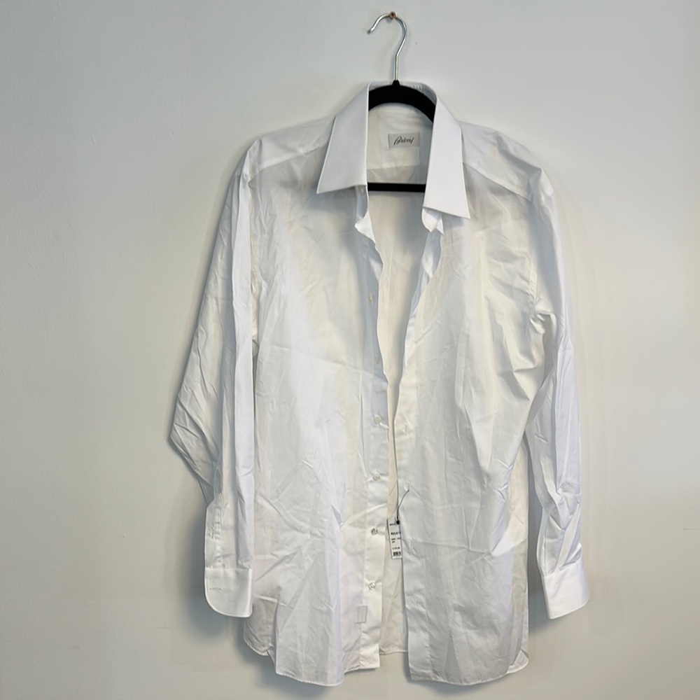 Brioni White Long-Sleeve Dress Shirt